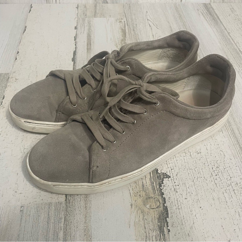 rag & bone‎ Kent Gray Greige Low Top Lace Up Suede Sneakers Size 39.5 US8.5